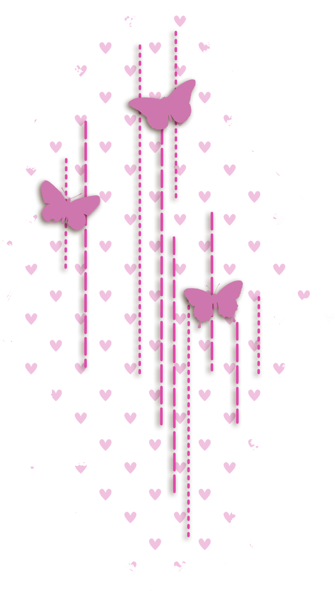 Butterfliesand Hearts Glitter Overlay PNG Image