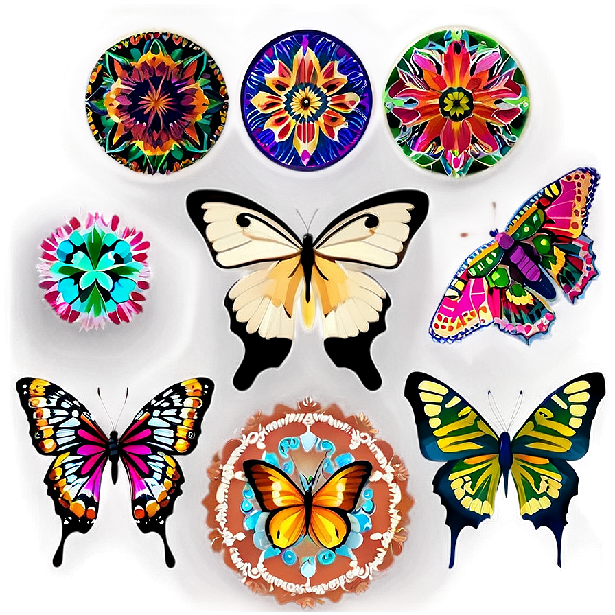 Butterfly Mandalas Png Qev24 PNG Image