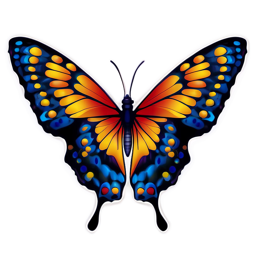 Butterfly Neck Tattoo Compositions Png Sjp72 PNG Image