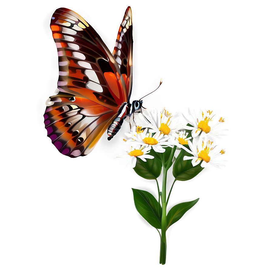 Butterfly On Flower Png Msj63 PNG Image