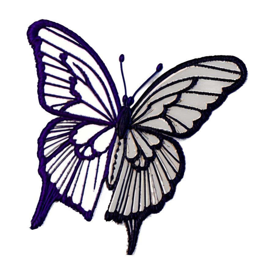 Butterfly Outline For Embroidery Png 05252024 PNG Image