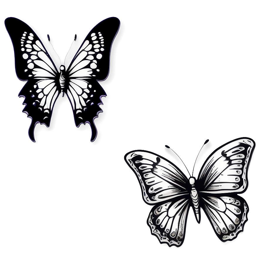 Butterfly Outline Tattoo Design Png 4 PNG Image