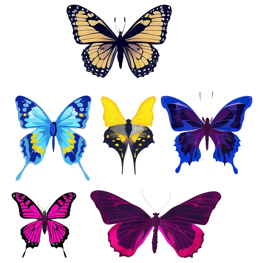 Butterfly Silhouettes Png 12 PNG Image