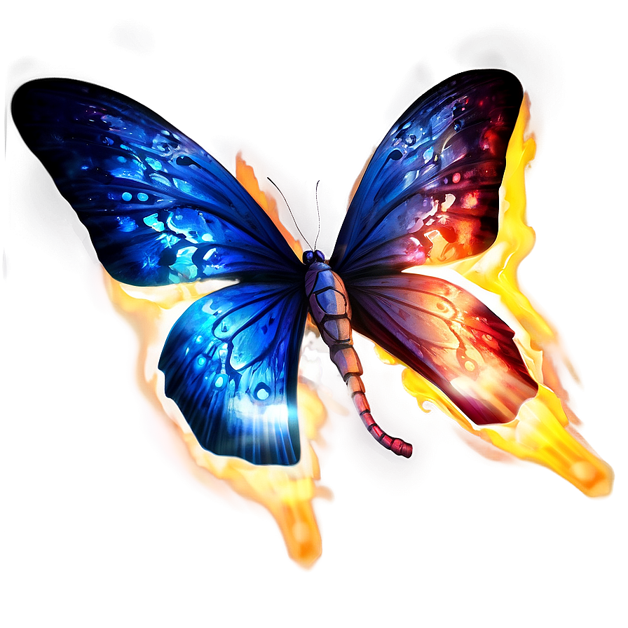 Butterfly With Fire Effect Png 40 PNG Image