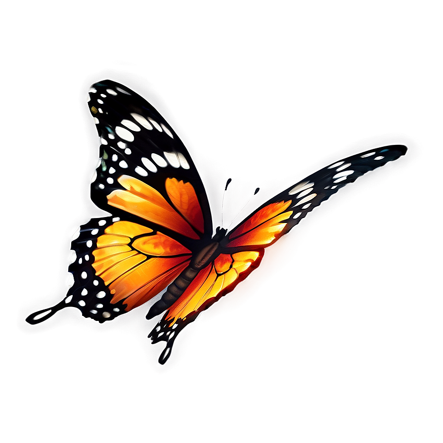 Butterfly With Fire Effect Png Mca PNG Image