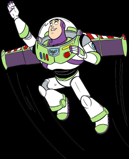 Buzz Lightyear Flying Pose PNG Image