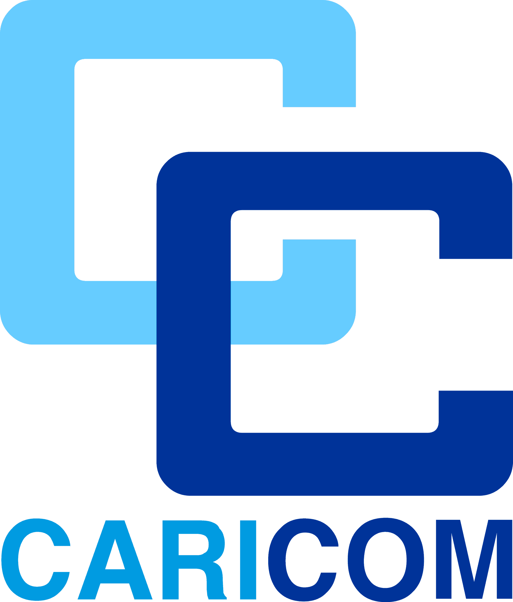 C A R I C O M Logo Blue Background PNG Image