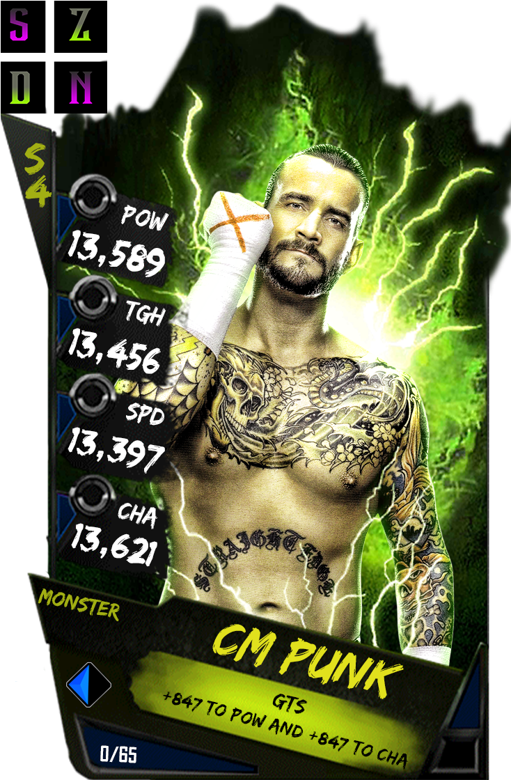 C M Punk Wrestling Card PNG Image