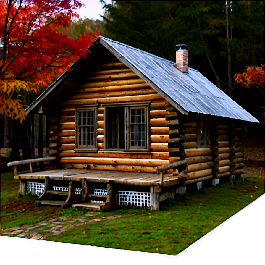 Cabin In Autumn Foliage Png Mnr42 PNG Image