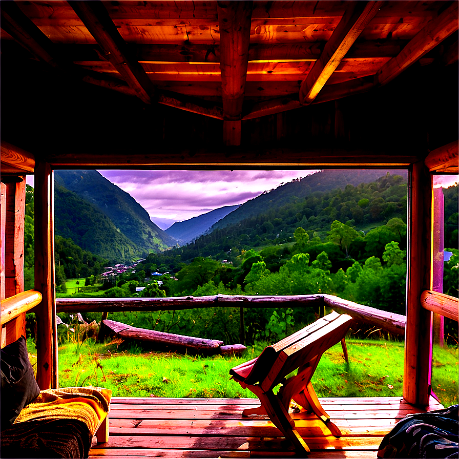 Cabin With A View Of The Valley Png 12 PNG Image