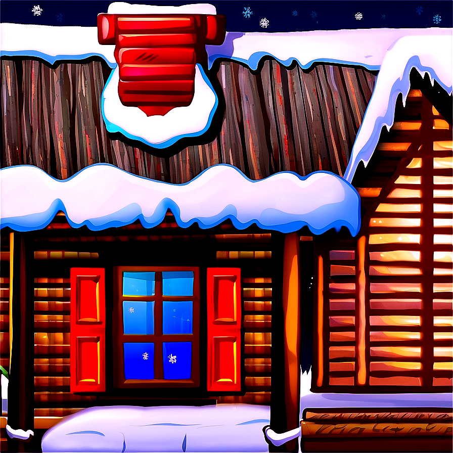 Cabin With Christmas Decorations Png Eku41 PNG Image