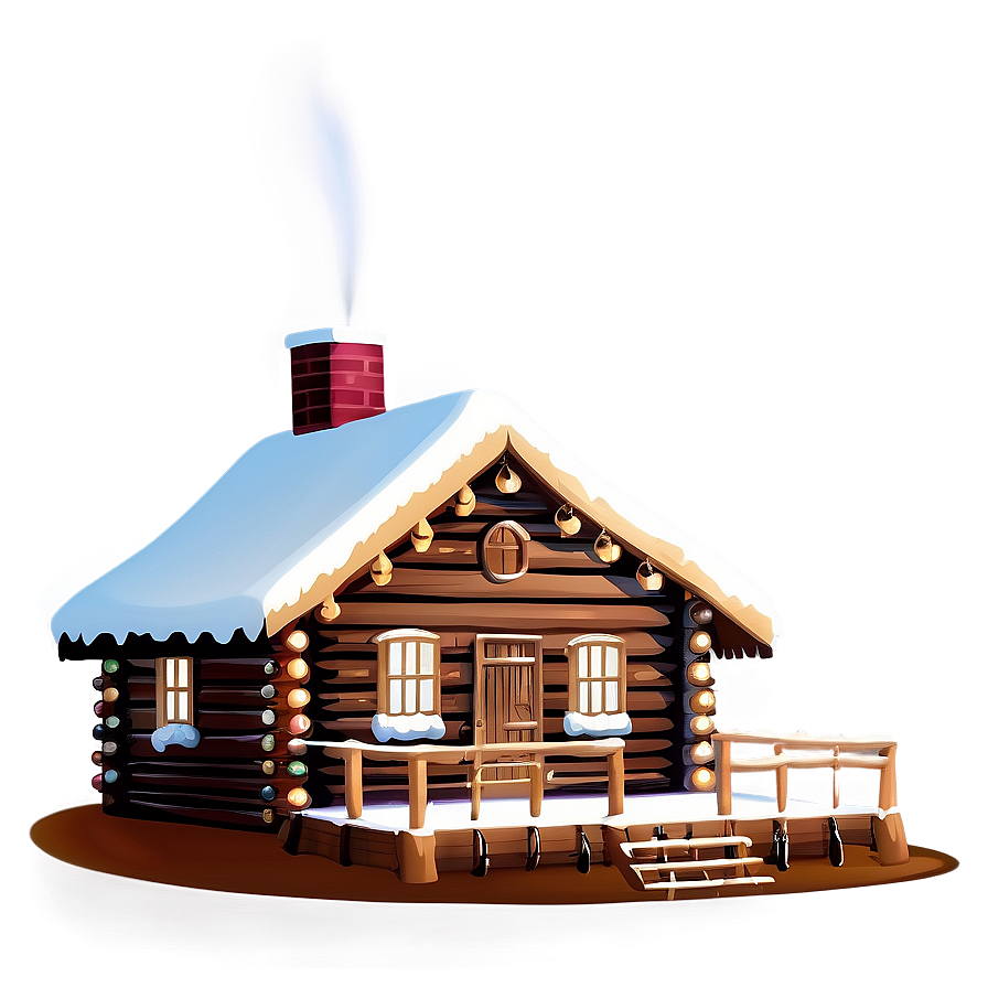 Cabin With Christmas Decorations Png Itt85 PNG Image