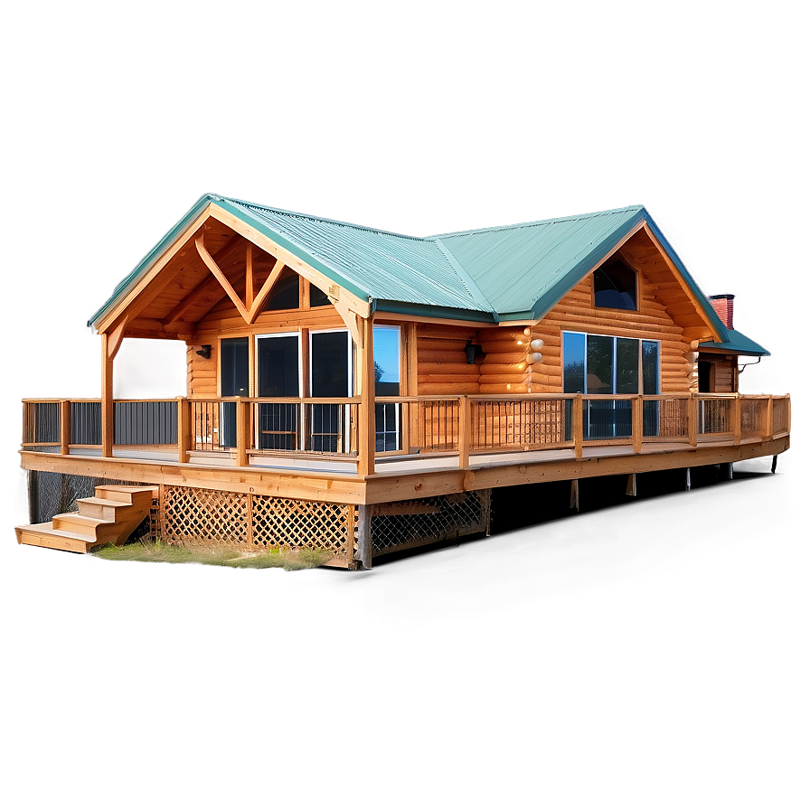 Cabin With Wraparound Deck Png Ijk13 PNG Image