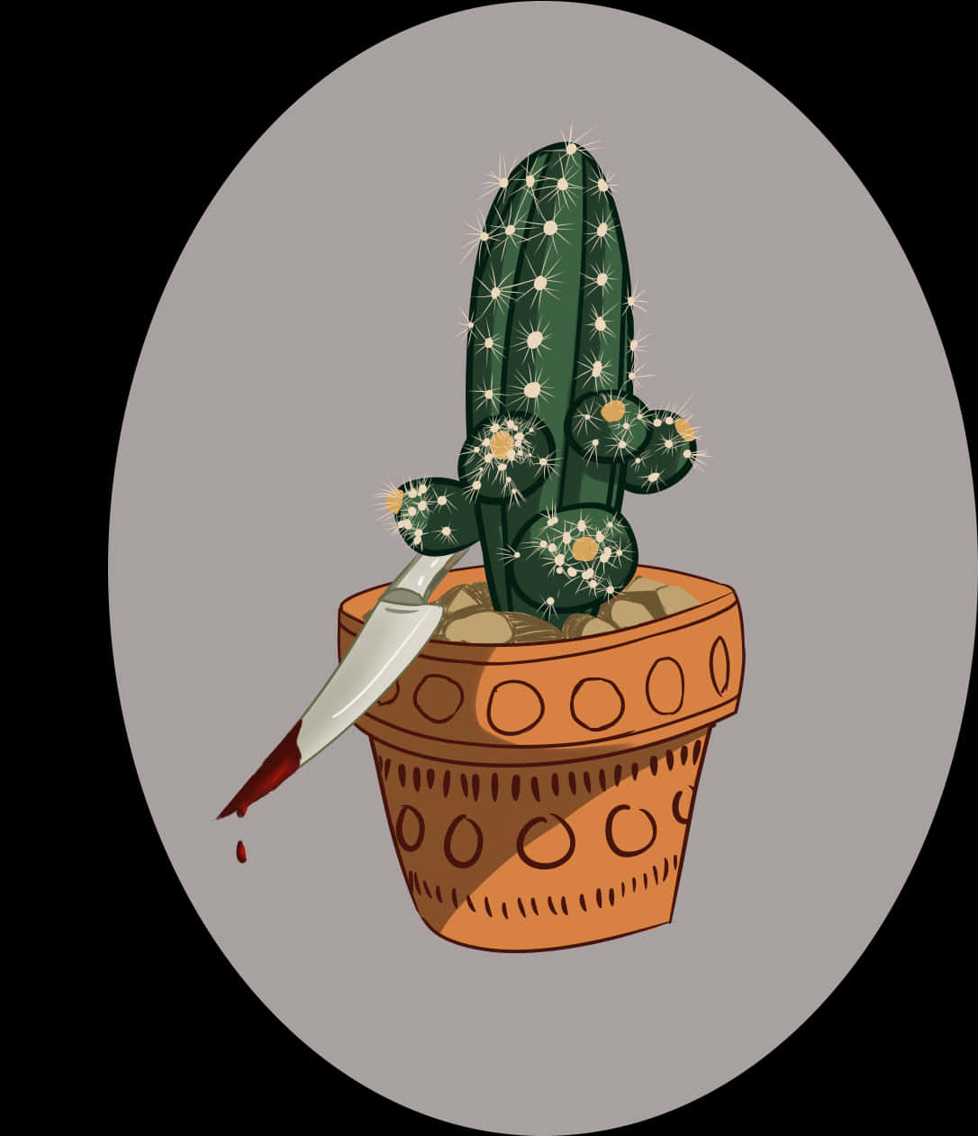 Cactus Painting Mishap PNG Image