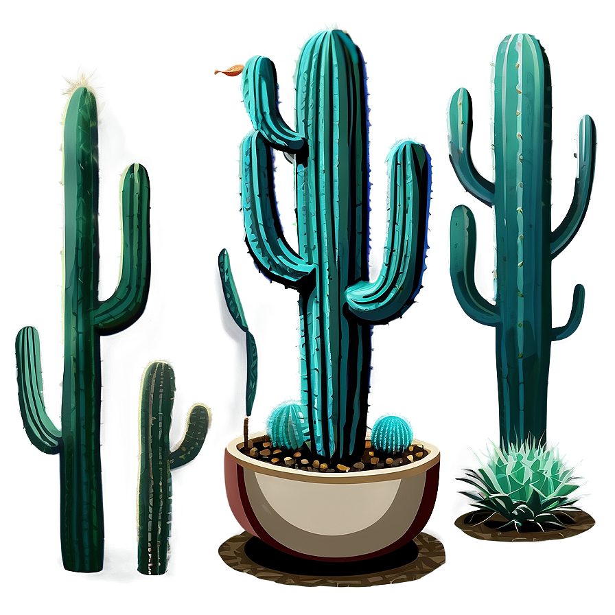 Cactus Scene Png Yah PNG Image