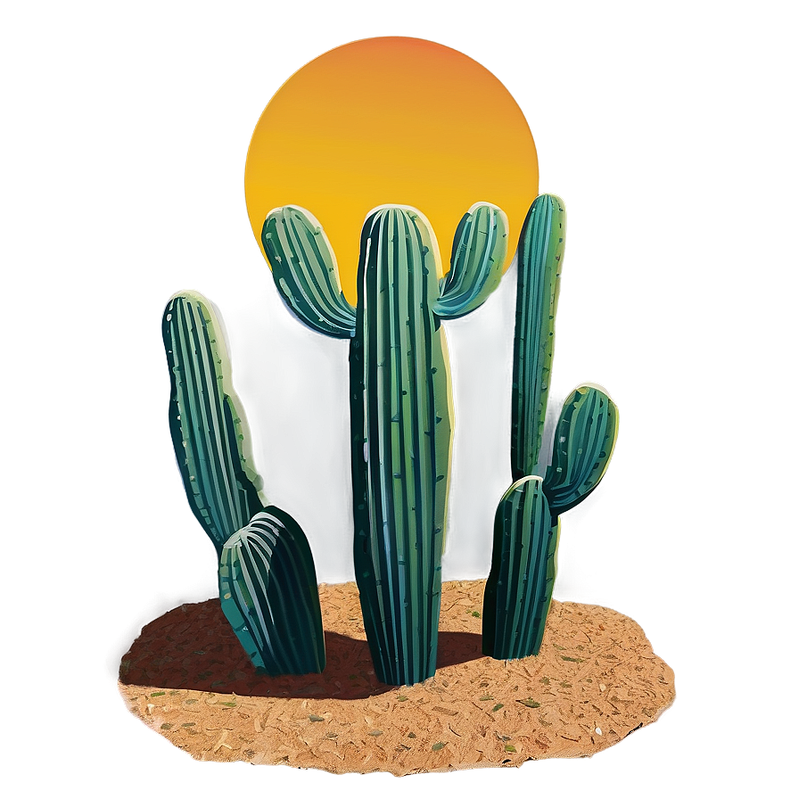 Cactus Sunset Png Ymu69 PNG Image