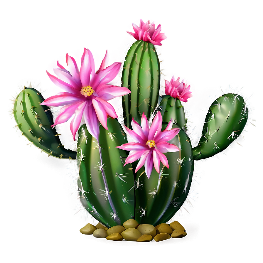 Cactus With Pink Flowers Png Ytk66 PNG Image