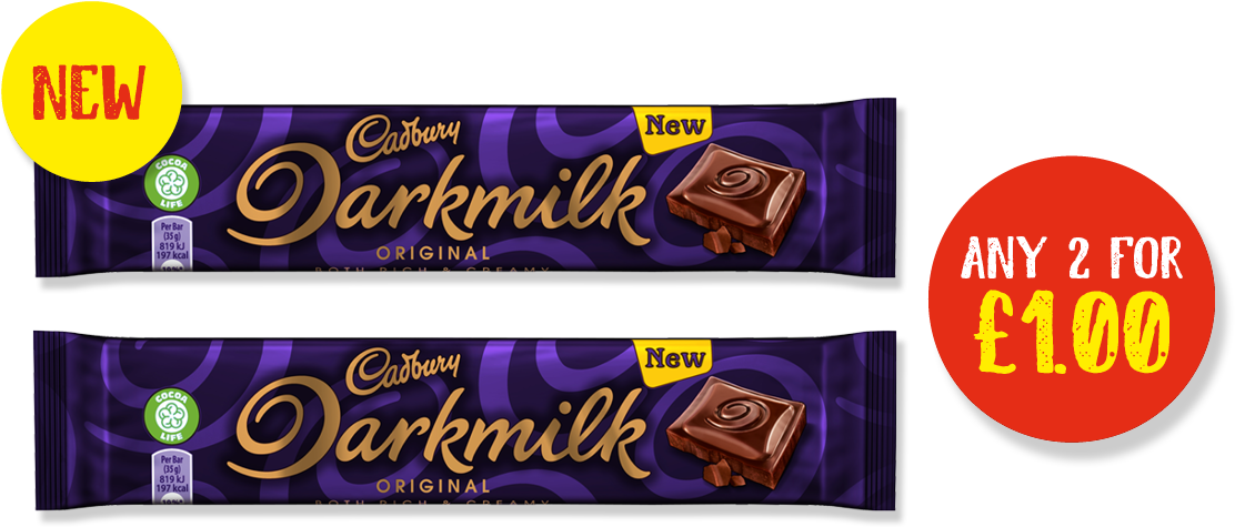 Cadbury Darkmilk Chocolate Promotion PNG Image