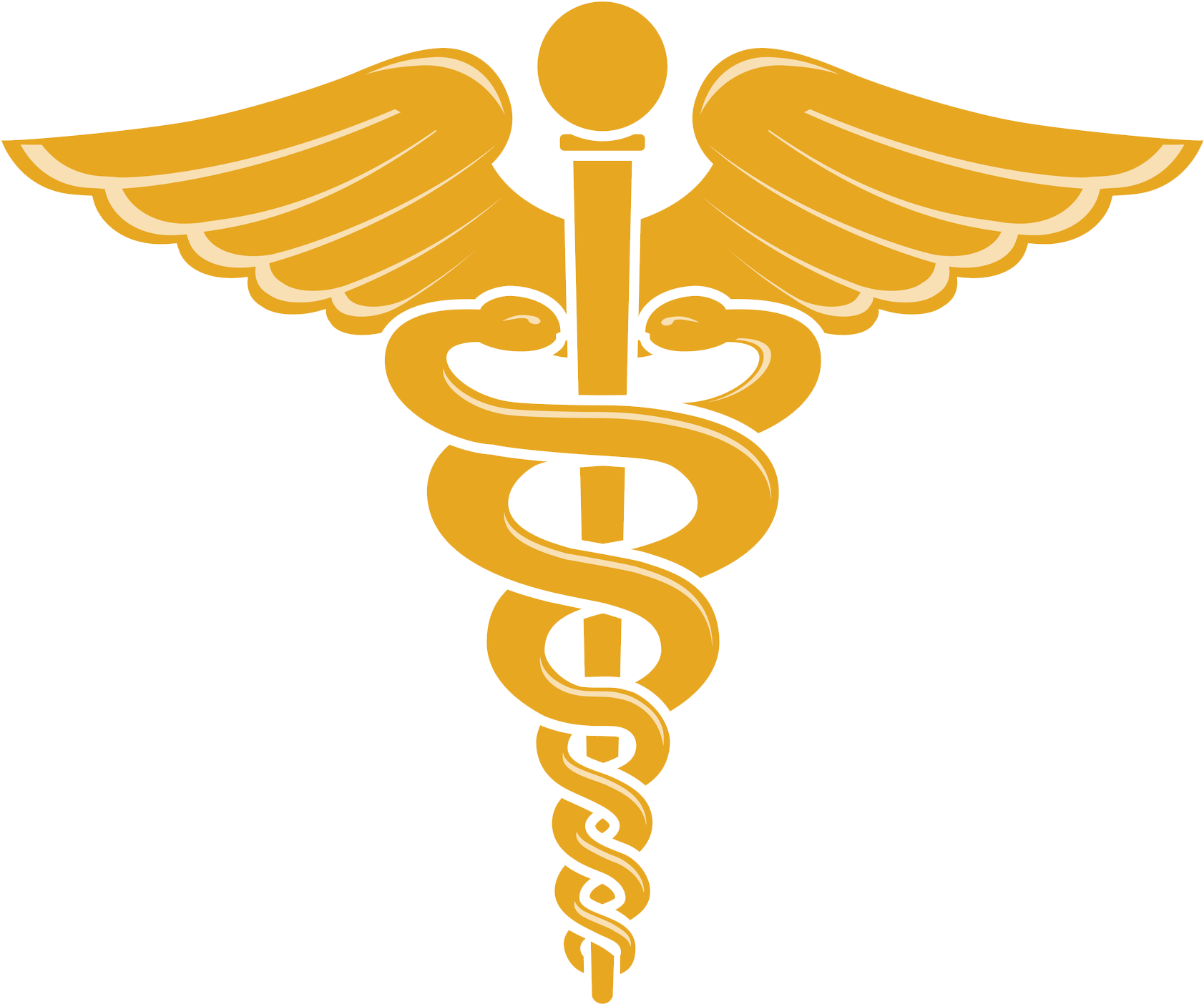 Caduceus_ Medical_ Symbol_ Golden PNG Image