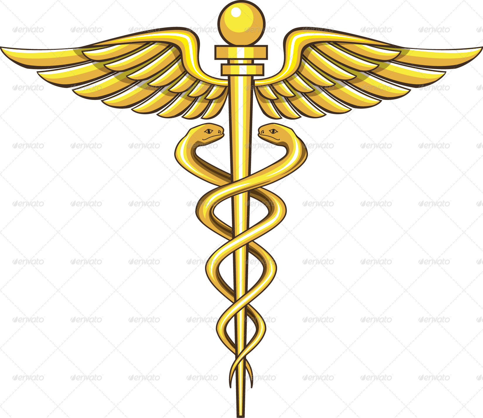 Caduceus Medical Symbol Illustration PNG Image