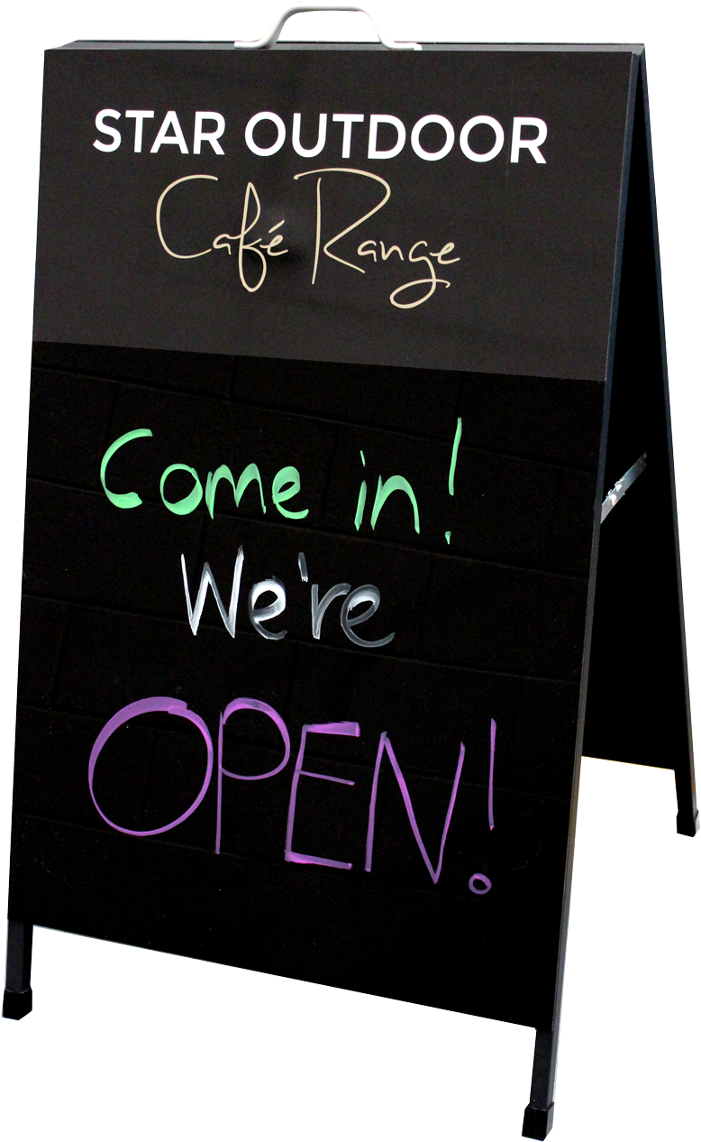 Cafe Open Sign Blackboard PNG Image