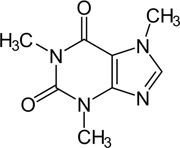 Caffeine Molecule Structure PNG Image