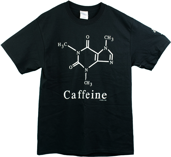 Caffeine Molecule T Shirt Design PNG Image