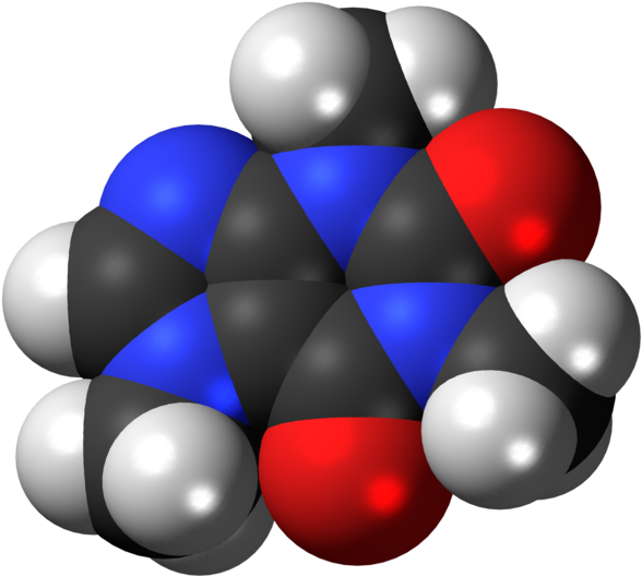 Caffeine Molecule3 D Model PNG Image