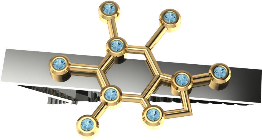 Caffeine Molecule3 D Model PNG Image