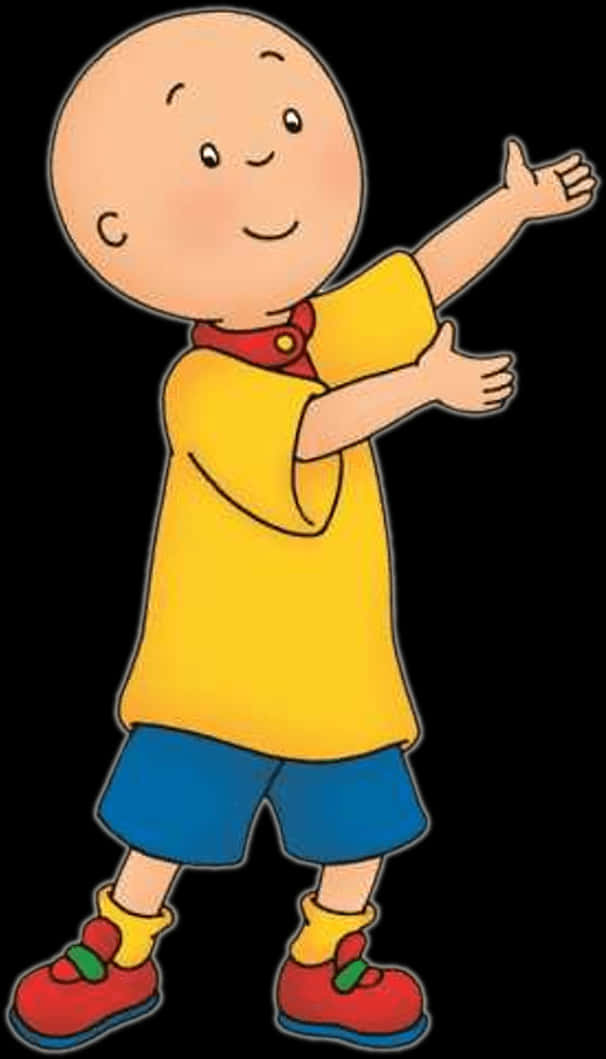 Caillou Cartoon Character Gesture PNG Image