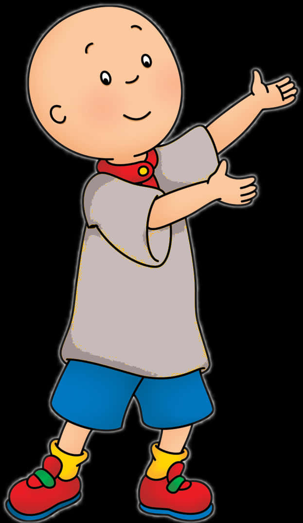 Caillou Cartoon Character Gesture PNG Image