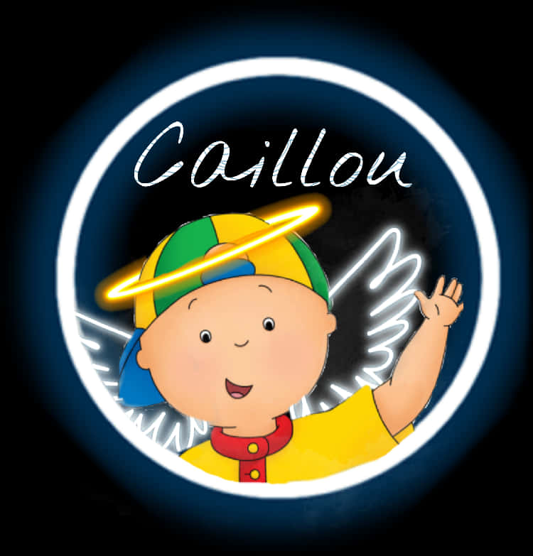 Caillou Cartoon Character Glowing Halo PNG Image