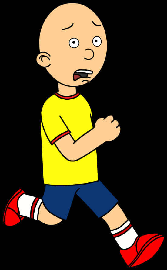 Caillou Running Scared PNG Image