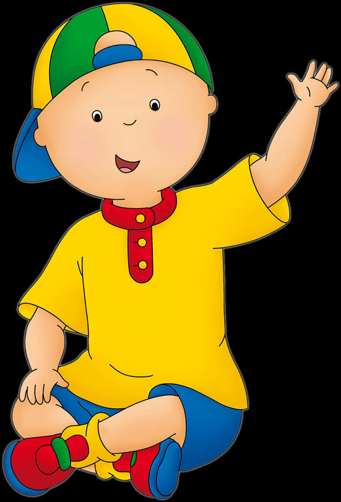 Caillou Waving Hello PNG Image