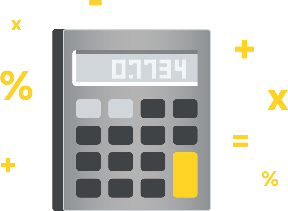 Calculator Displaying Decimal Number PNG Image