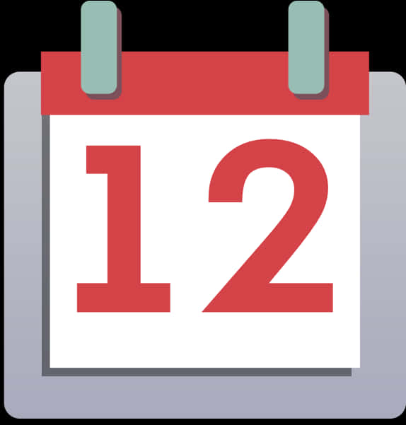 Calendar Icon Number12 PNG Image