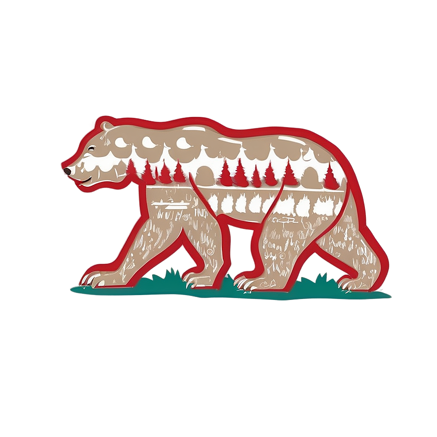 California Bear Illustration Png 84 PNG Image