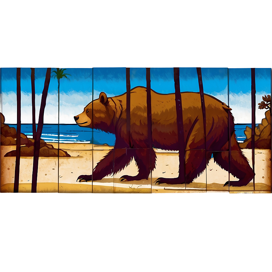 California Bear Street Art Png 06262024 PNG Image