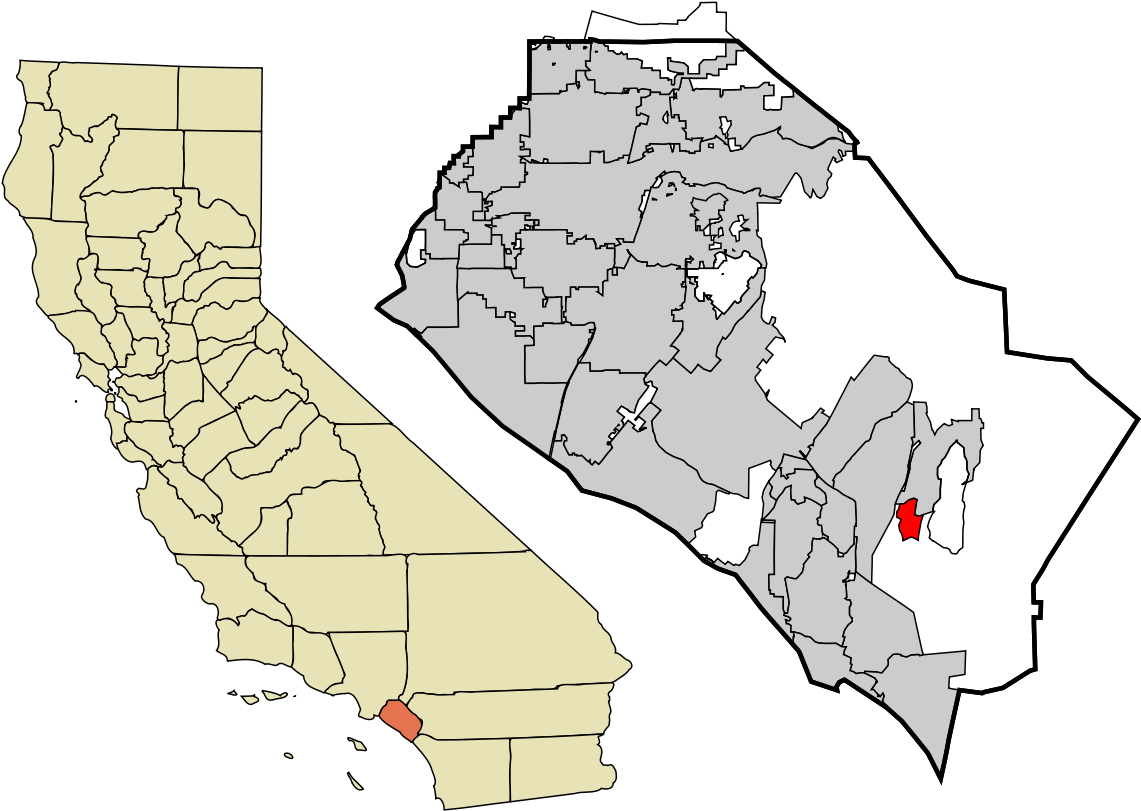 California County Map Highlighted Area PNG Image