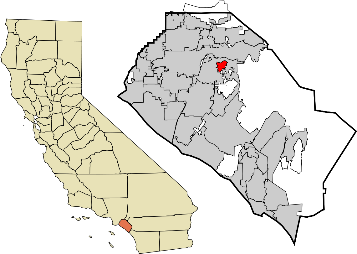 California County Outlinewith Major Cities PNG Image