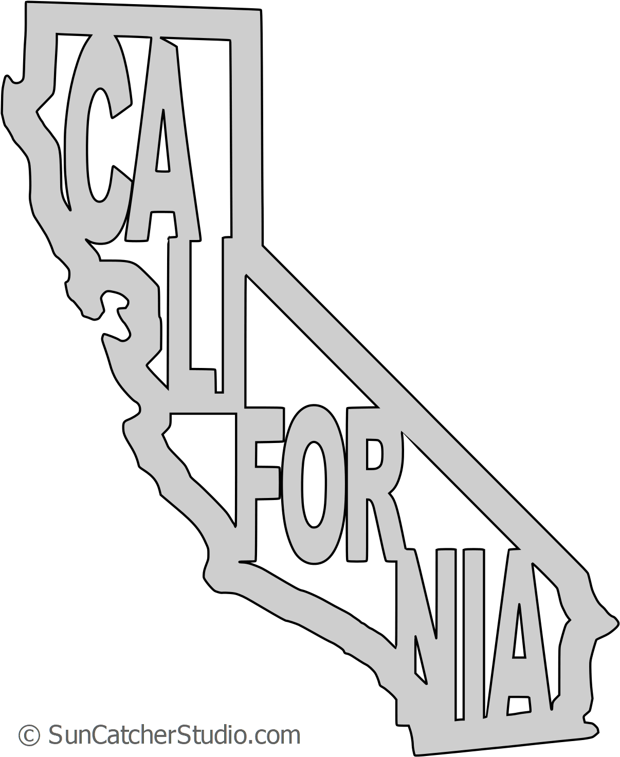 California Outlinewith Text Graphic PNG Image