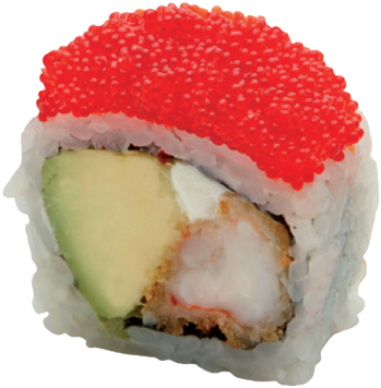 California Rollwith Tobiko Topping PNG Image