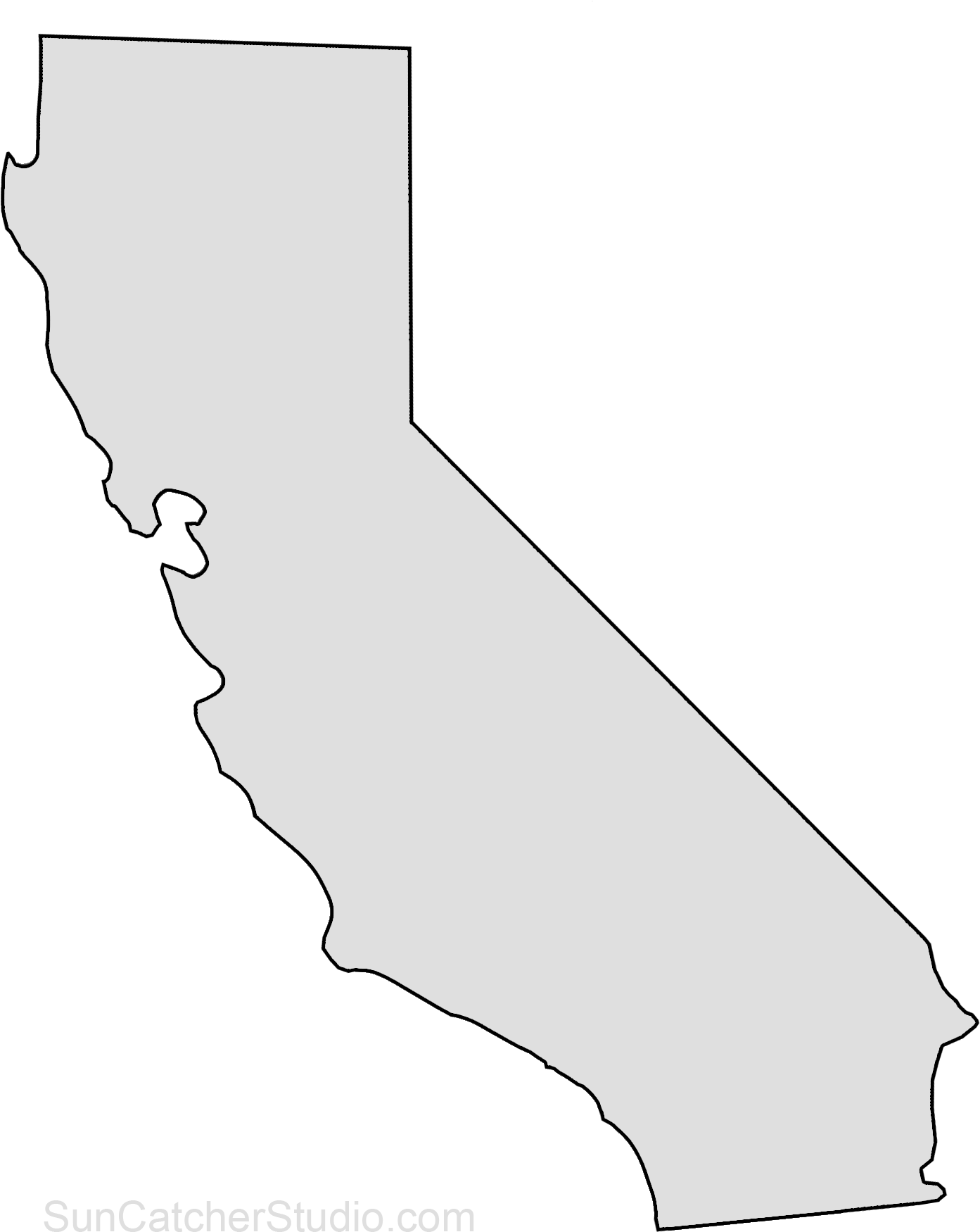 California State Outline Vector PNG Image