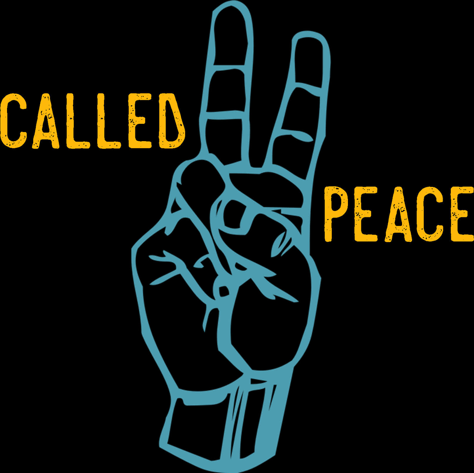 Called Peace Sign Graphic PNG Image