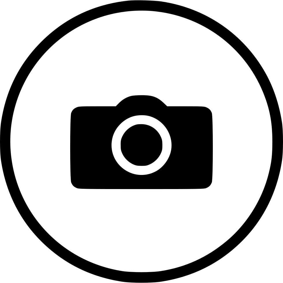 Camera Icon Simple Black PNG Image