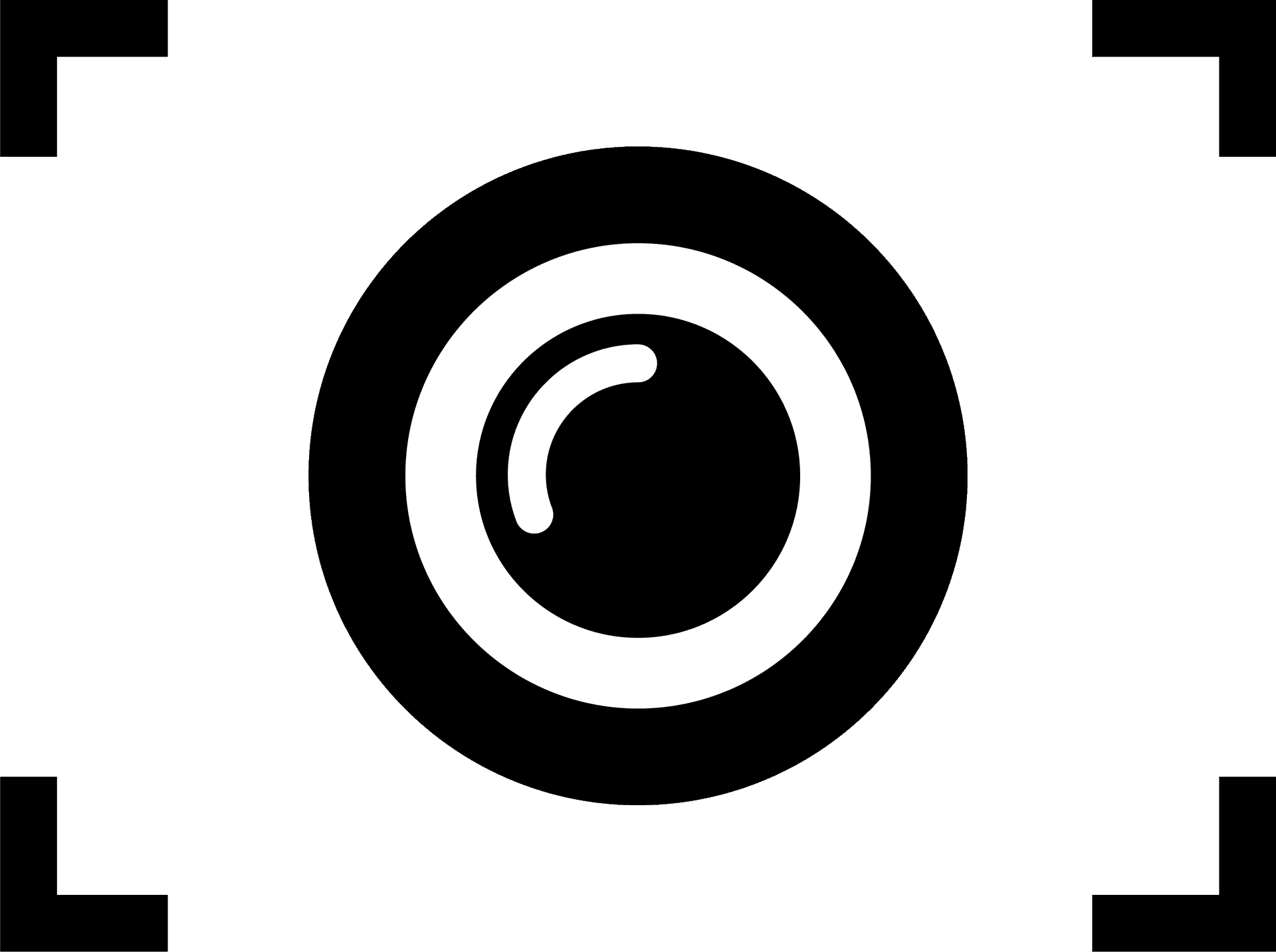 Camera Lens Icon Blackand White PNG Image