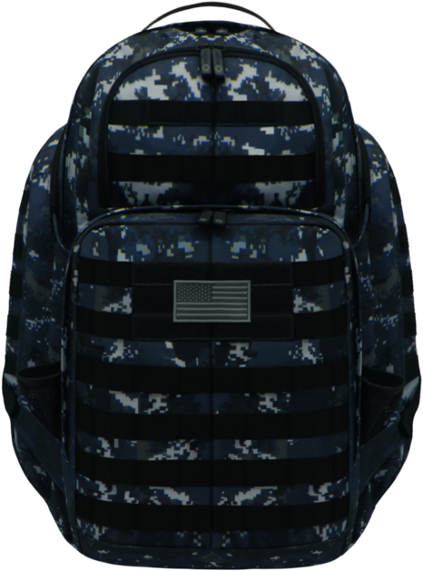 Camo Backpackwith American Flag Patch PNG Image