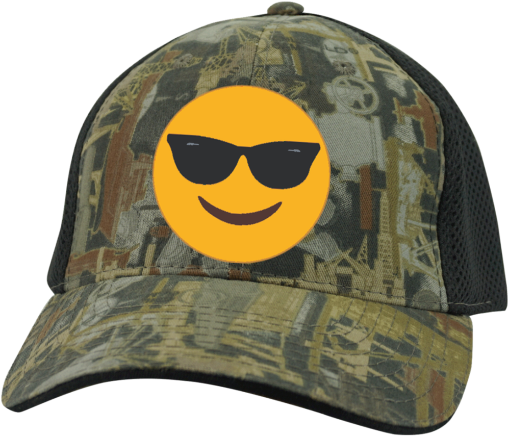 Camo Capwith Sunglasses Emoji PNG Image