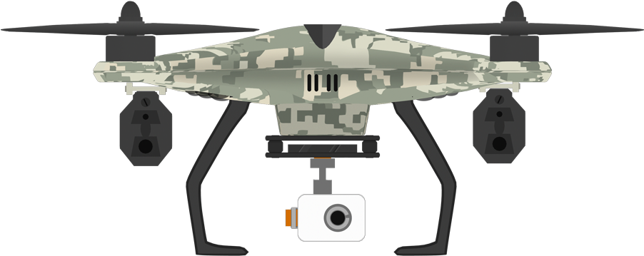 Camo Dronewith Camera Profile PNG Image