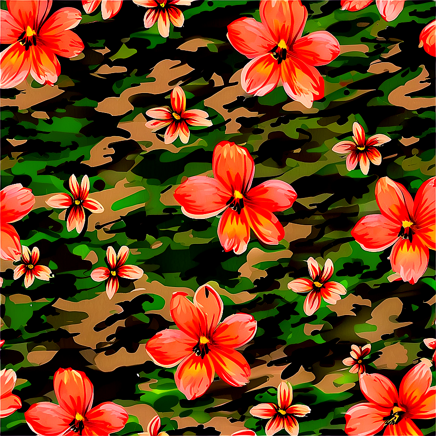 Camo Floral Pattern Png 05062024 PNG Image